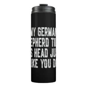 Garrafa Térmica Camiseta de cão de Inclinação do german shepherd