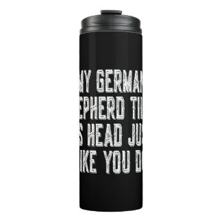 Garrafa Térmica Camiseta de cão de Inclinação do german shepherd