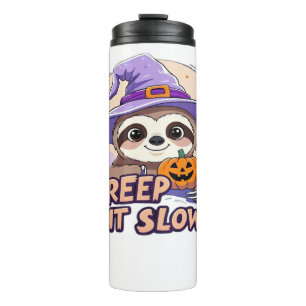 Garrafa Térmica Camiseta de Halloween de Preguiça Fofa � Divertido