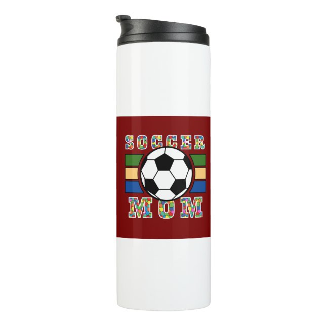 Garrafa Térmica Camiseta de mãe de futebol (Rotação à direita)