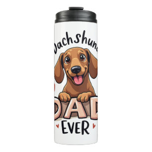 Garrafa Térmica Camiseta do Melhor Pai Dachshund de Sempre