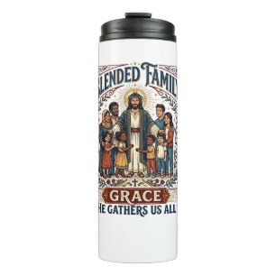 Garrafa Térmica Camiseta Família Mista Jesus Família Reconstituída