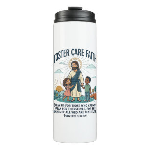 Garrafa Térmica Camiseta Gráfica Adoção de Jesus Cuidados Cristãos