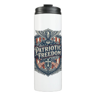 Garrafa Térmica Camiseta Gráfica Vetorial Patriótica Fé Família Li