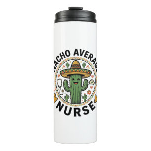 Garrafa Térmica Camiseta Nacho Average Nurse Cactus Fiesta Design_