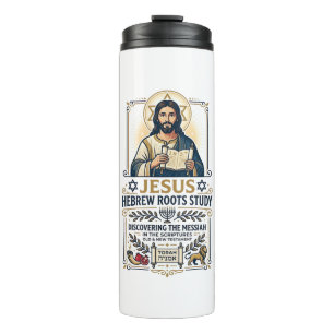 Garrafa Térmica Camiseta Nerd de Línguas da Bíblia Jesus Hebraico