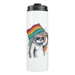 Garrafa Térmica Camiseta Orgulho Sloth Vintage Engraving Design_1