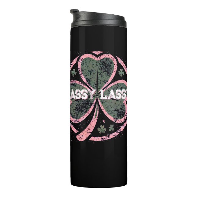 Garrafa Térmica Camiseta Tinta Rosa Sassy Lassy Grunge (Rotação à direita)