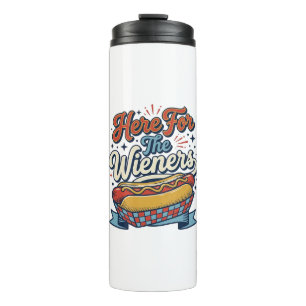 Garrafa Térmica Camiseta Vintage Hot Dog Here For The Wieners_1