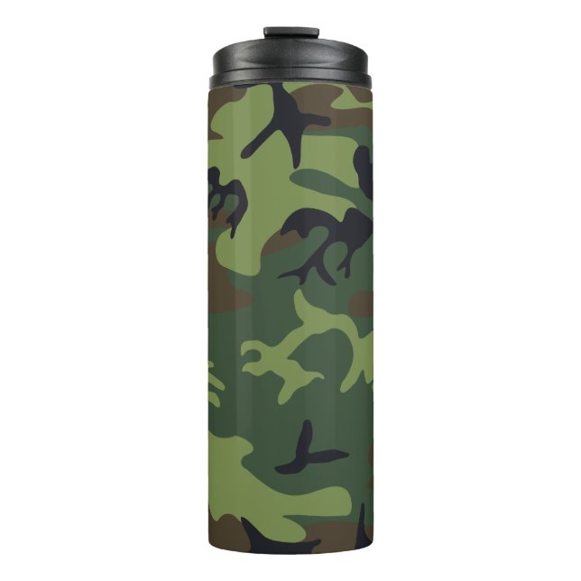 Garrafa Térmica Camo Militar Floresta Verde (Frente)