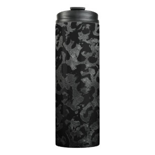 Garrafa Térmica Camo moderno - Cinzas pretas e escuras - camuflage