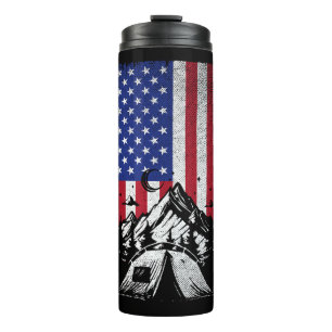 Garrafa Térmica Campanha Engraçado Caminhando Bandeira Americana