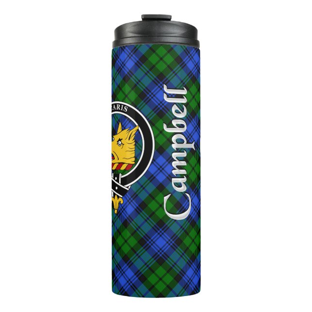 Garrafa Térmica Campbell Clan Crachá & Tartan (Frente)