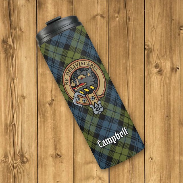 Garrafa Térmica Campbell Crest sobre Tartan (Criador carregado)