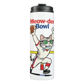 Garrafa Térmica Campeão do Meow-der Bowl Gato Futebol Americano
