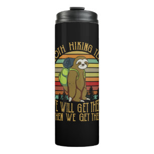 Garrafa Térmica Camper Gift Vintage Sloth Hiking Team Birthday