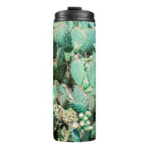 Garrafa Térmica Campo de cacto, cacto de pera picante, coluna de c