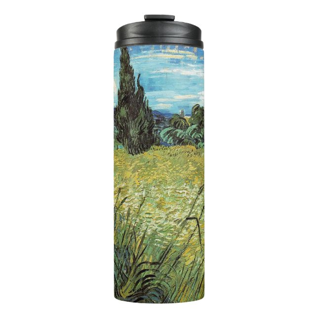 Garrafa Térmica Campo de trigo verde Vincent van Gogh (Frente)