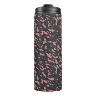 Garrafa Térmica camuflagem abstrata rosa e cinza