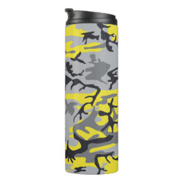 Garrafa Térmica Camuflagem Amarela e Cinza, Militar, Exército