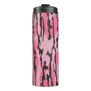Garrafa Térmica Camuflagem Bottom Lands Rosa para Mulheres e Menin