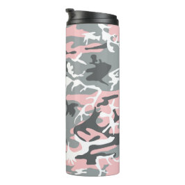 Garrafa Térmica Camuflagem rosa e Cinza, Militar, Exército