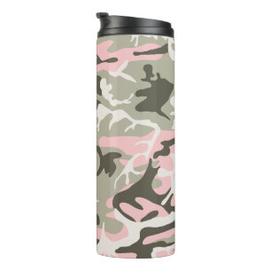 Garrafa Térmica Camuflagem rosa e verde, Militares, Exército