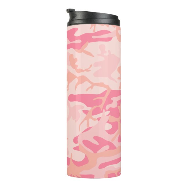 Garrafa Térmica Camuflagem Rosa, Militar, Exército (Rotação à direita)