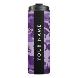 Garrafa Térmica Camuflagem Roxa Seu Nome Personalize