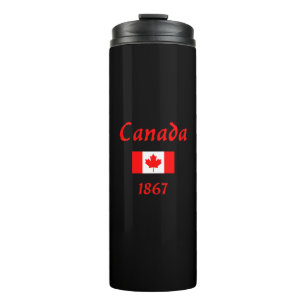 Garrafa Térmica Canadá 1867 Antiga Cor Escura do Sinalizador de Fo