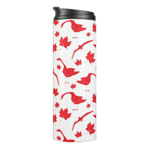 Garrafa Térmica Canada Geese and Maple Leaves - canadense flag red