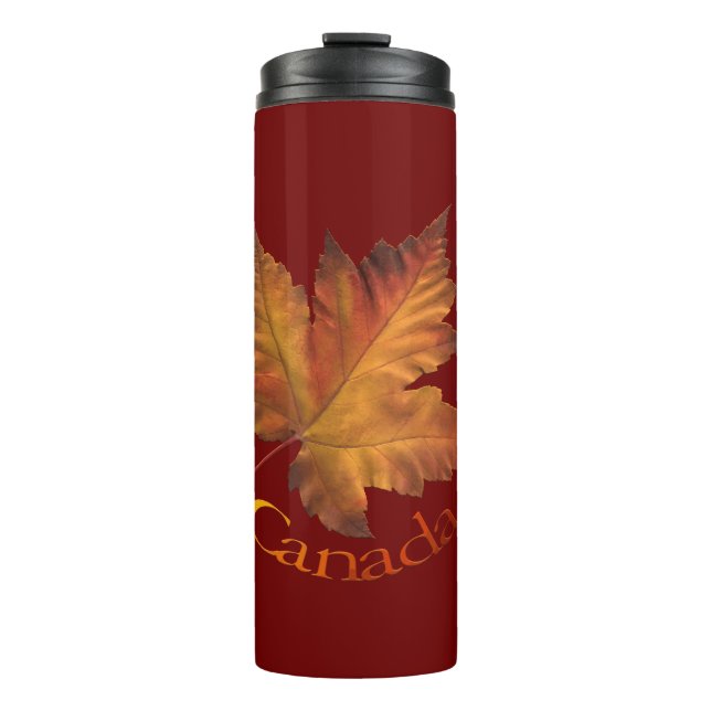 Garrafa Térmica Canadá Tumbler Mugs Autumn Mapeia Leaf Mugs (Frente)