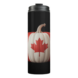 Garrafa Térmica Canadiano Flag Pumpkin Maple Leaf Thankplaying Ove