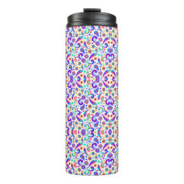 Garrafa Térmica Caneca alta para viagem com um paisley colorido e