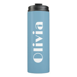 Garrafa Térmica Caneca Azul Personalizada Letras Impressas Grandes