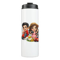 Caneca de Amigos e Vaca de Caricatura de Desenho A