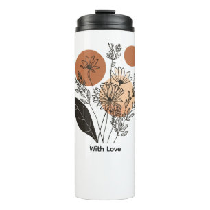 Garrafa Térmica Caneca de Café de Flores Silvestres Botânicas Boho