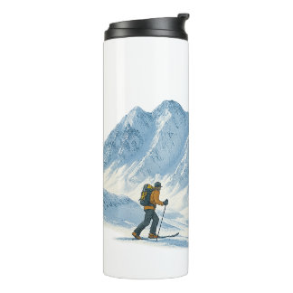 Garrafa Térmica Caneca de Café Esquiadores de Montanha