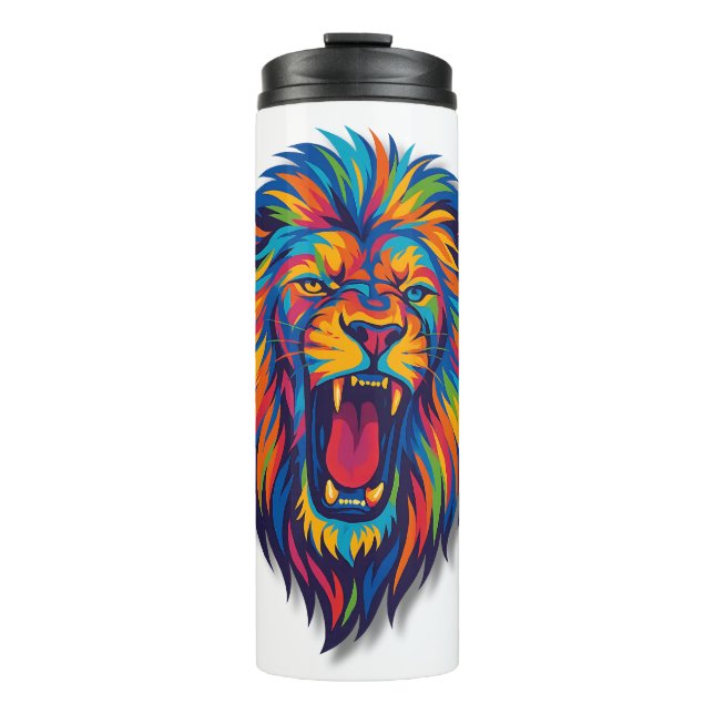 Garrafa Térmica Caneca de Café LEÃO PINTADO (Frente)