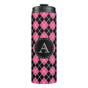 Garrafa Térmica Caneca de Café Rosa Monograma