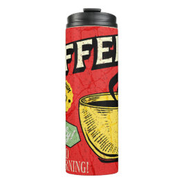 Garrafa Térmica Caneca de café rústica vintage legal Fundo vermelh