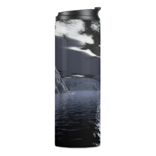 Garrafa Térmica Caneca de Cerâmica com um Desenho de Vista Noturna