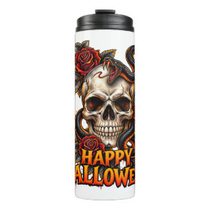 Garrafa Térmica Caneca de Halloween Cobra Caveira Gótica – Arte So