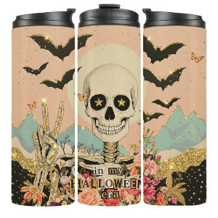 Garrafa Térmica Caneca de Térmica Esqueleto Glitter Assustador do