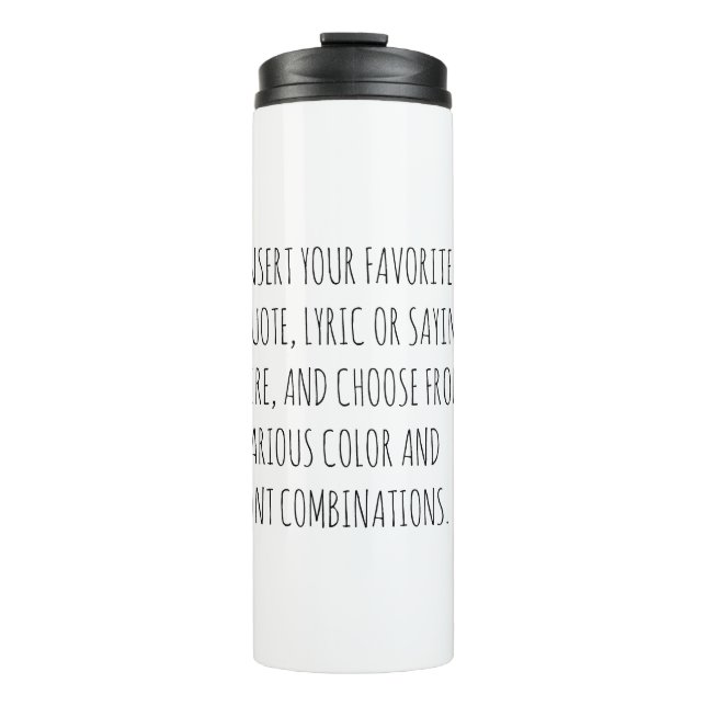 Garrafa Térmica Caneca de Texto Personalizável com Suas Palavras  (Frente)