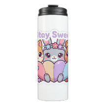 Caneca de Viagem Animais Kawaii Fofos Pastel