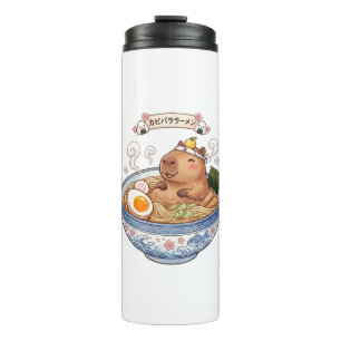 Garrafa Térmica Caneca de Viagem Anime Capivara Kawaii Ramen
