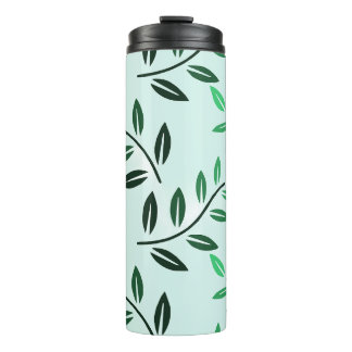 Garrafa Térmica Caneca de Viagem com Padrão de Folha Verde | Botân