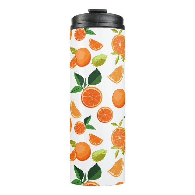 Garrafa Térmica Caneca de Viagem com Padrão de Laranja | Copo de F (Frente)