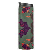 Caneca de Viagem com Padrão Floral Barroco